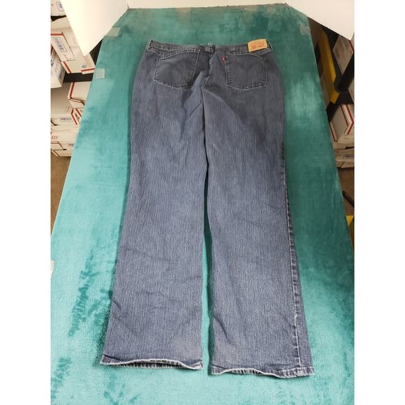 Levis 505 Jeans Size 14 Womens Blue Stretch Pants Denim Mid Rise Straight - Picture 12 of 15
